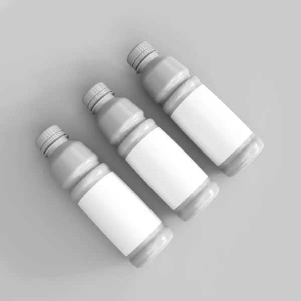 Plastic Flessenmodel Sjabloon Voor Het Modelleren Van Ontwerp Illustratie — Stockfoto