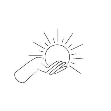 Ay elinde mistik sihirli element logosu