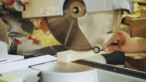 Furniture Production Woodworking Concept Cutting Wood Cnc Milling Machines Production — Videoclip de stoc