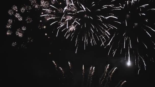 Espectáculo Fuegos Artificiales Año Nuevo Víspera Celebración Fuegos Artificiales Fuegos — Vídeo de stock