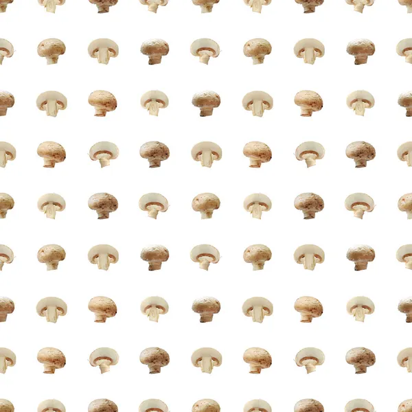 Champignon Mushroom Plant Food Macro Photo Seamless Pattern Texture Background — Stock Photo, Image