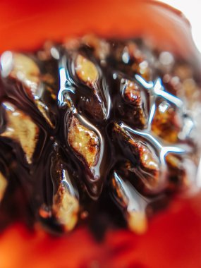 Lezzetli çam kozalağı konservesi konfeti leziz yemek makro fotoğraf