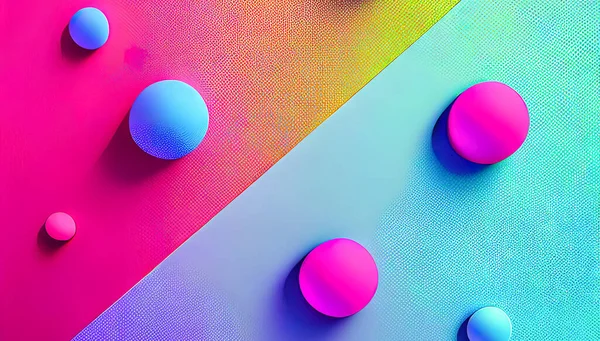 abstract colorful geometric background, multicolored balls, balloons, primitive shapes, minimalistic design, pastel colors palette, party decoration