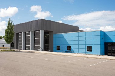 Blue and Gray Business Building Entrance