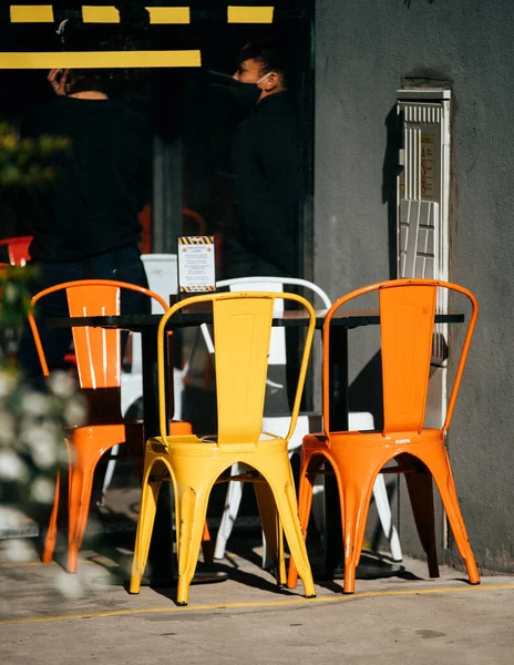 Порожні Столи Стільці Кафе — стокове фото