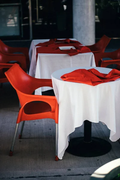 Tables Chaises Vides Dans Café — Photo
