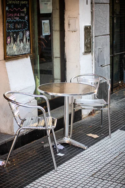 Table Chairs Street Cafe — Stockfoto