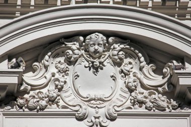 Buenos Aires 'teki eski bina cephesi, şehrin güzel mimarisi. 