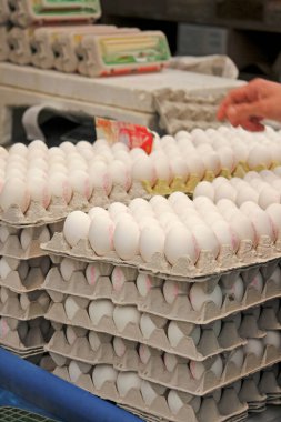 Kutudaki yumurtalar, yakın plan.