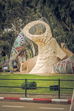 Tel Aviv, İsrail - 8 Mayıs 2019: İsrail Mimari örnekleri, şehir görüşü