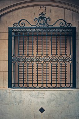 Güzel mimari detay. Buenos Aires 'teki eski bina cephesi