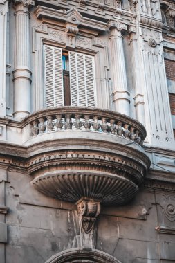 Buenos Aires 'teki eski bina cephesi, şehrin güzel mimarisi. 