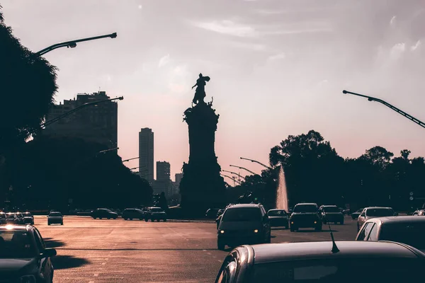 Vista Urbana Rua Estátua Cidade — Fotografia de Stock