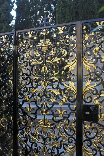 Beautiful Decorative Wrought Iron Gates — Stock Photo, Image