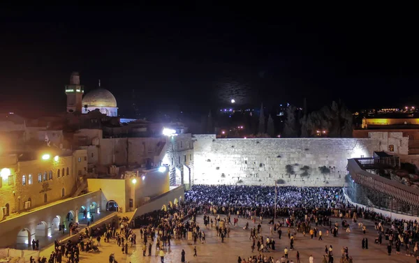 Oración Diaria Muro Occidental Ciudad Vieja Jerusalén — Foto de Stock