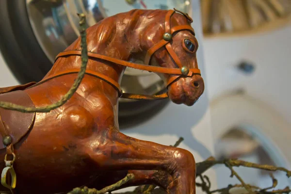 Close Cavalo Madeira Decorativo — Fotografia de Stock