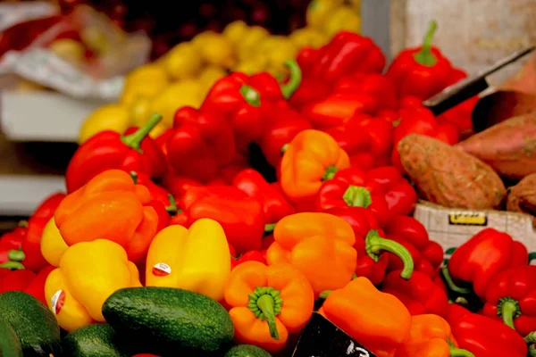 Produtos Hortícolas Frescos Mercado — Fotografia de Stock