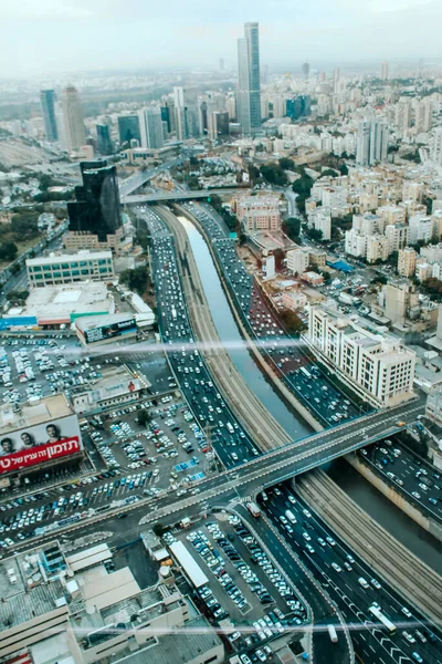 Tel Aviv Srail Kasım 2020 Şehir Manzarasının Çatısından Görüntü — Stok fotoğraf