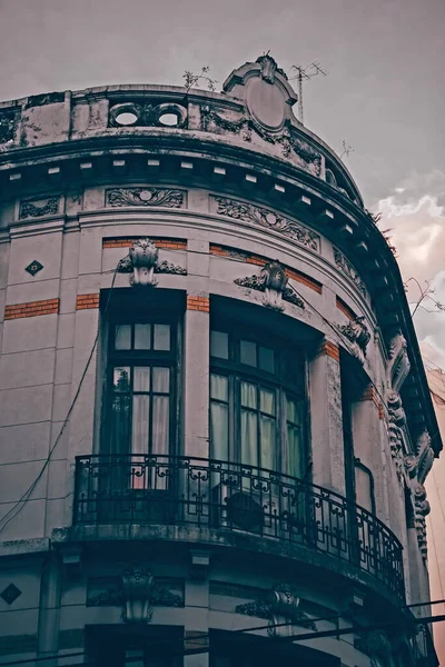 Beau Détail Architectural Façade Vieux Bâtiments Buenos Aires — Photo