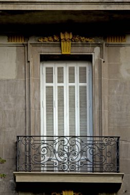 Antika binanın penceresinin yakın çekim görüntüsü