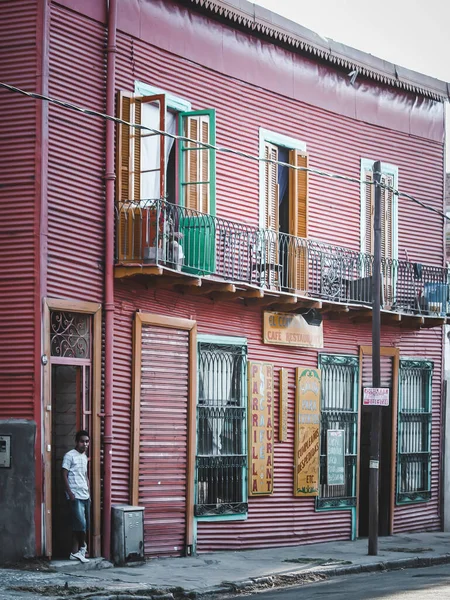 Façade Vieux Bâtiment Sur Rue Buenos Aires Argentine — Photo