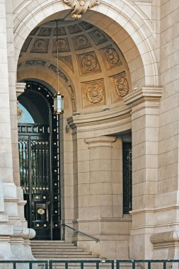 close-up shot of detail of antique building