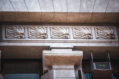 close-up shot of detail of antique building