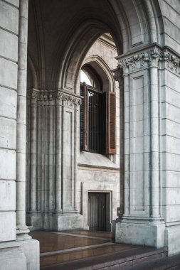 close-up shot of detail of antique building