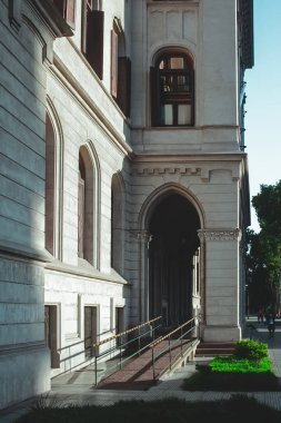 close-up shot of detail of antique building