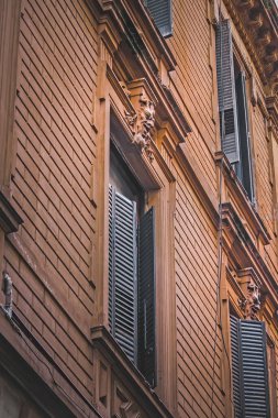 close-up shot of detail of antique building