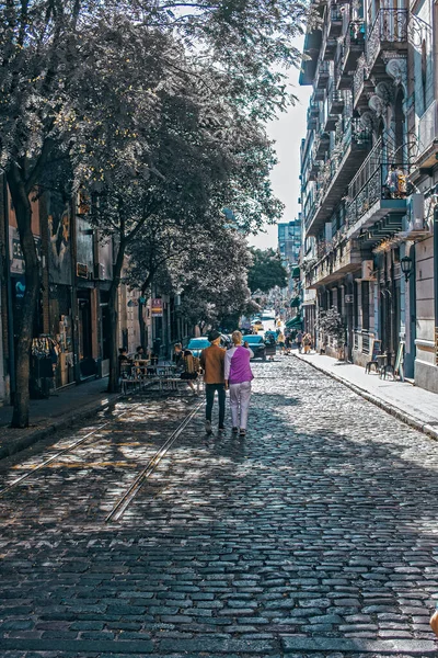 Street View People Walking Old City — Stock Photo, Image