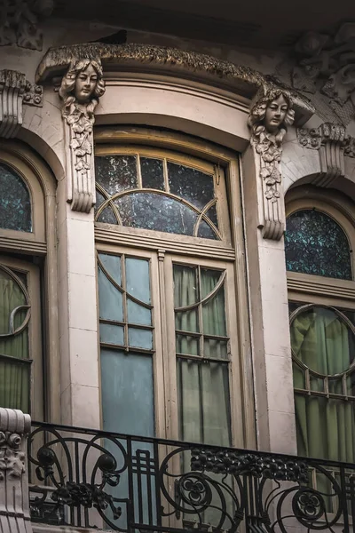 Buenos Aires Argentina November 7Th 2020 Old Building Facade Detail — Stock Photo, Image