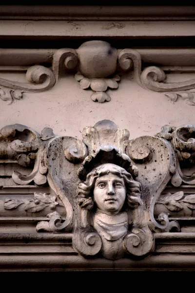 Buenos Aires, Argentina - November 7th, 2020: Old building facade detail