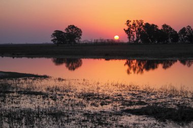 Gölün üzerinde güzel bir gün batımı