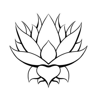 Nilüfer hatları arka plandan izole edildi. Logo kaplıcası ve yoga merkezi için çiçek sembolü. Simge için çizgili sanat suyu çiçeği. Infographic için zambakları birleştir