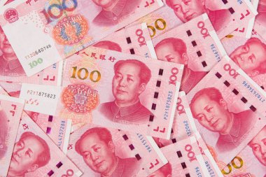 Rmb banknotlar Çin yuan para bir yığın