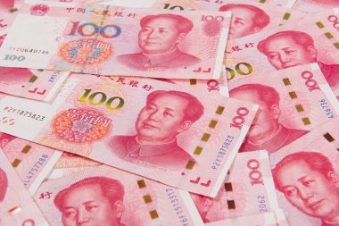 Rmb banknotlar Çin yuan para bir yığın
