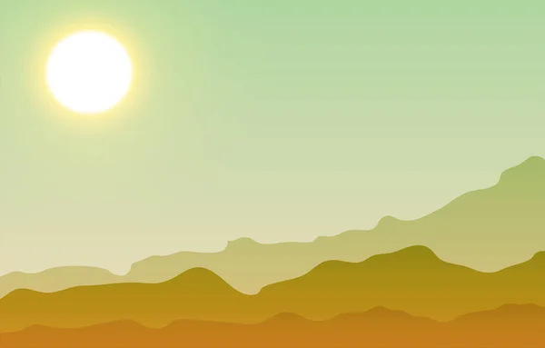 Пустеля Гірським Силуетом Векторні Ілюстрації — стоковий вектор