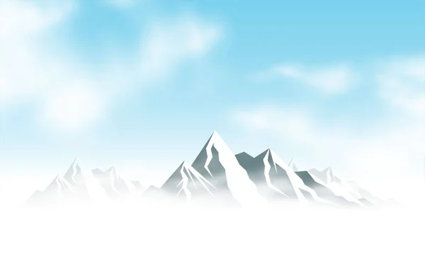 Векторная Иллюстрация Зимних Горных Пейзажей — стоковый вектор