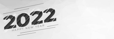 Kağıt kesim tarzında mutlu yeni yıl 2022 afişi