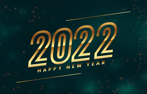 Feliz Año Nuevo 2022 Fondo Verde Bokeh Con Oro Brillante Ilustraciones De Stock Sin Royalties Gratis