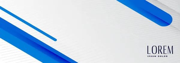 Blanco Azul Moderno Estilo Banner Diseño Vector Ilustración — Vector de stock