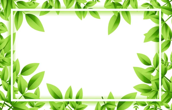 Green Leaf Background Text Space Design — Stock Vector