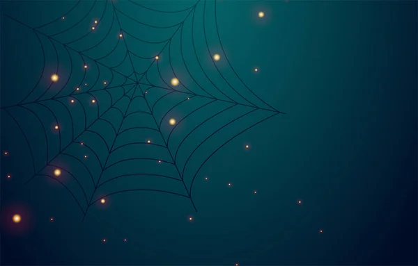 深色背景 有光和蜘蛛网 — 图库矢量图片