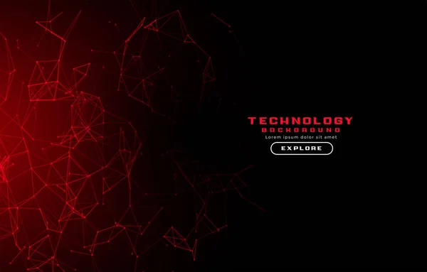 Fond Technologie Abstrait Avec Des Lumières Rouges — Image vectorielle