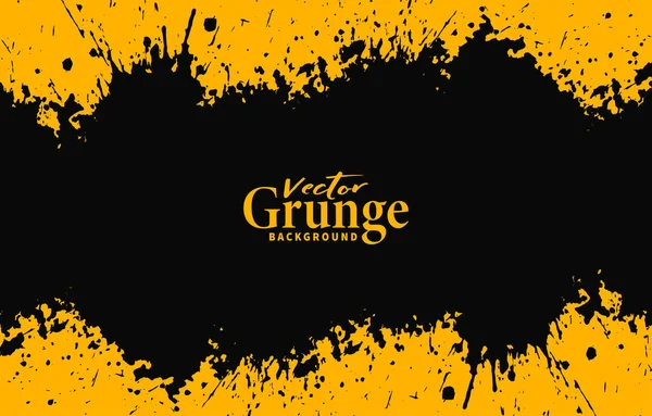 Backgorund Amarillo Con Salpicadura Grunge Negro — Vector de stock