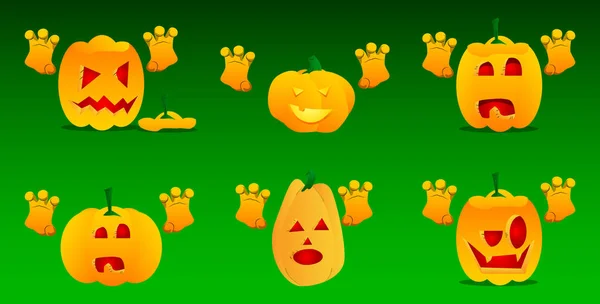 Citrouille Décorative Pour Halloween Essaie Vous Effrayer Tant Que Personnage — Image vectorielle