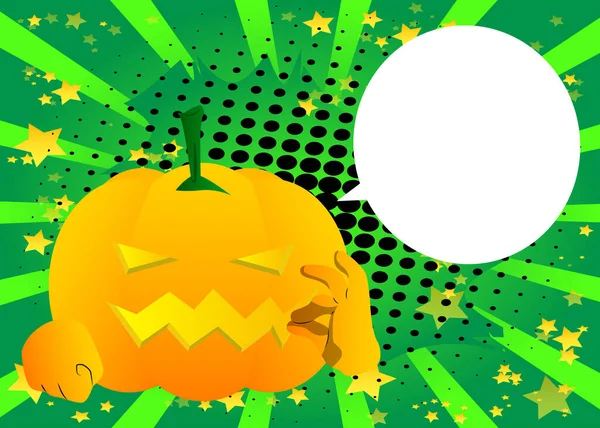 Citrouille Décorative Pour Halloween Montrant Signe Comme Personnage Dessin Animé — Image vectorielle