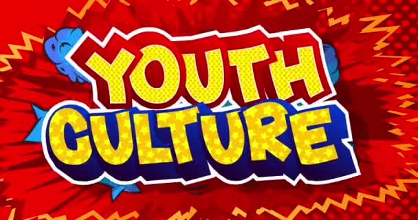 Ungdomskultur Affisch För Förslag Animerad Serietidning Ord Text Rör Sig — Stockvideo