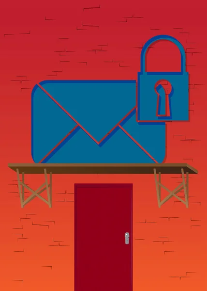 Versenden Von Verschlüsselten Mail Schutz Blau Secure Mail Internet Symbol — Stockvektor